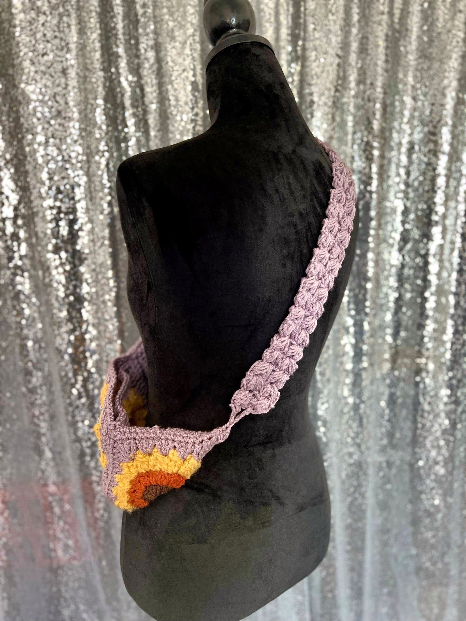 Boho Sling Bag - Violet Fantasy Floral – Woven Art & Beyond LLC