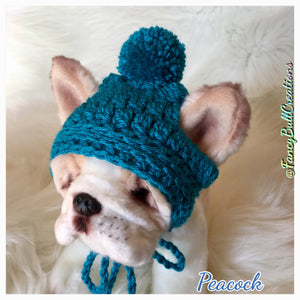 Handmade crochet baby blue puppy beanie FANCYBULL CREATIONS