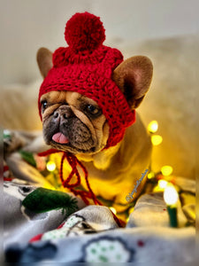 Handmade crochet heart puppy dog hat