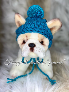 Winter Puppy Dog Hats Frenchie wear French Fashion FANCYBULL CREATIONS