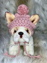 Load image into Gallery viewer, French Bulldog pom pom beanie, various colors FANCYBULL CREATIONS