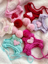 Load image into Gallery viewer, Valentines day heart pompom puppy beanie FANCYBULL CREATIONS