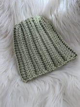 Load image into Gallery viewer, Moss Green Infant patch &quot;Little Miracle&quot; beanie 0-3 mo