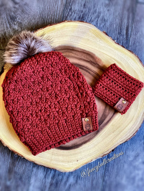 Crochet Slouchy Winter Beanie & Coffee Sleeve FANCYBULL CREATIONS